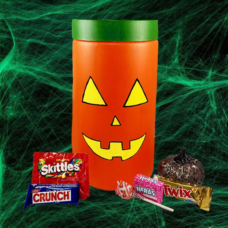 Spooky Pumpkin Jar 54oz Glass Jar for Candy Cookies Etsy