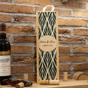 Personalized engraver wooden wine box Christmas gift anniversary gift bridesmaid gift