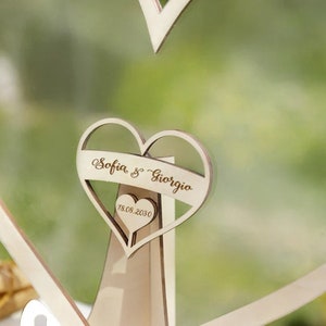 Guest book heart-shaped frame on wedding personalized wooden frame for hearts birthday image 2