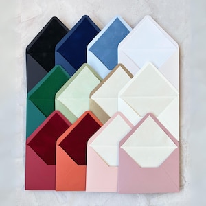 Set di 10 Buste Personalizzate per Matrimonio per Invito A6, Indirizzi Degli Ospiti e di Ritorno Stampati, Colore e Caratteri Personalizzati
