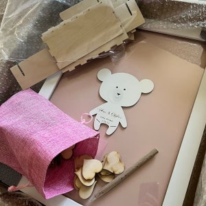 Targa per libro degli ospiti per baby shower con Orsacchiotto, Libro di ricordi personale per bambini con un Orso polare, con animale