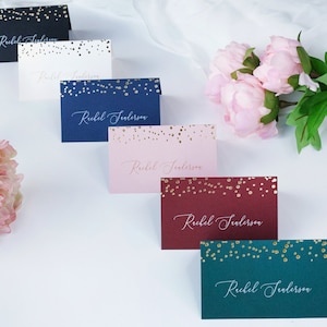 Guest Place Cards, Wedding Place Cards - Wedding Decorations / Wedding Decorations - with Gold Leaf