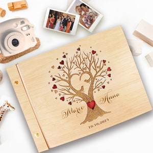Libro personalizzato con motivo albero, Album fotografico di nozze, Libro degli ospiti per matrimoni, Idee regalo di nozze