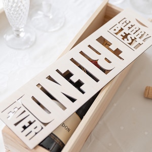 Regali Personalizzati per la Migliore Amica, Scatola di Legno per Vino, Scatola di Vino e Champagne, Regalo di Natale per lei, Cassetta Vino