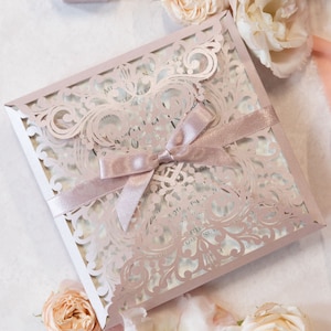 Inviti Matrimonio Con Una Busta Pizzo Rosa Compleanno Battesimo Partecipazione Matrimonio