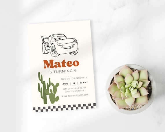 Cars Invitation | Cars Invite | Cars Party |Birthday Invitation | Minimal Invitation | Party Invite | Editable Template | Instant Download
