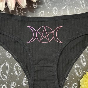 Triple Moon Embroidered Bikini Underwear Panty