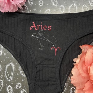 Zodiac Embroidered Bikini Underwear Panty