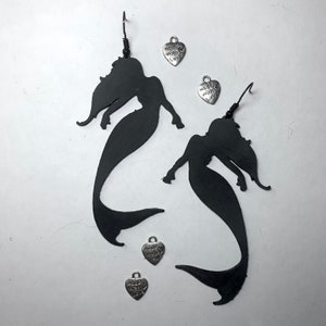 3D Printed Mermaid Silhouette Earrings
