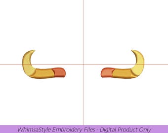 Troll Horns | Tavros | Homestuck | Machine Embroidery Design File | 4x4 | PES JEF DST VP3