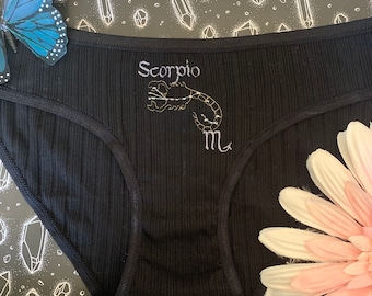 Zodiac Embroidered Bikini Underwear Panty