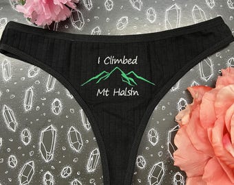 Climbed Mt Halsin Embroidered Thong Underwear Panty