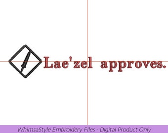 Laezel Approves | Baldur's Gate | BG3 | Machine Embroidery Design File |4x4 | Dungeons and Dragons | PES JEF DST VP3