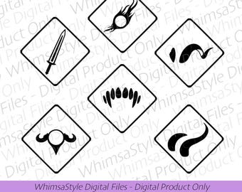 Companion Symbol Bundle | Baldur's Gate | BG3 | Transparent Vector Portable Document Format | Dungeons and Dragons | PDF SVG PNG