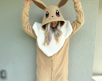 Eevee Kigurumi, Ultra-Soft Fleece Onesie, Cosplay Loungewear