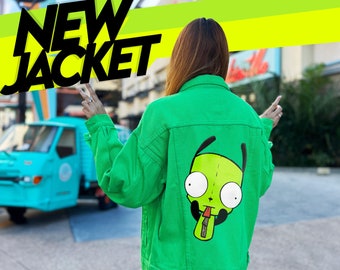 GIR Invader Zim Denim Jackets  Craftsmanship, Superior Quality, Personalized with Your Favorite Characters WOMEN/MEN jacket