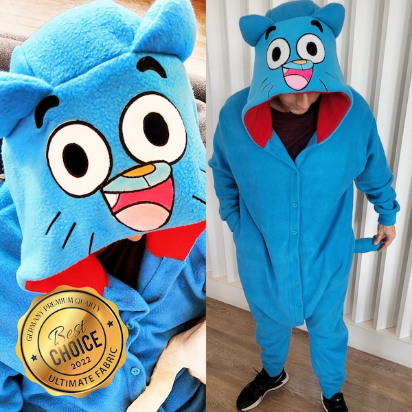 gumball onesie kigurumi para adultos, todos los tamaños, tamaños grandes para fiestas, disfraces de halloween. Noche de Brujas 2022