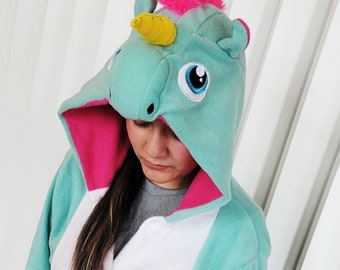 Unicorn Kigurumi Pajamas – Ultra-Soft Fleece for Loungewear, Cosplay and Sleepwear | Fantasy Creature Design