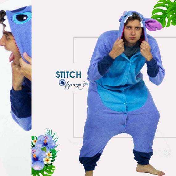 Pijama Stitch Kigurumi, cosplay Stitch, pijama de puntada, disfraz