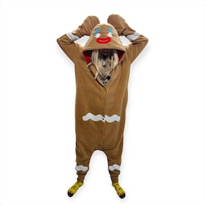 Gingerbread Kigurumi Pajamas – Ultra-Soft Fleece for Loungewear, Cosplay and Sleepwear | Festive and Fun Design
