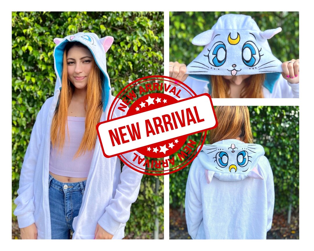 NEW Artemis Cat Hoodie Adults White Cat Hoodie Costume Etsy