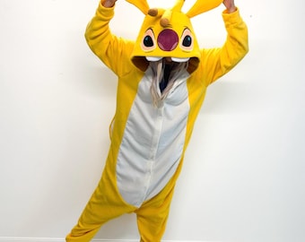 Alien yellow Kigurumi Pajamas – Ultra-Soft Fleece, Cosplay, couple pijama, family pijama, Christmas gift 2025