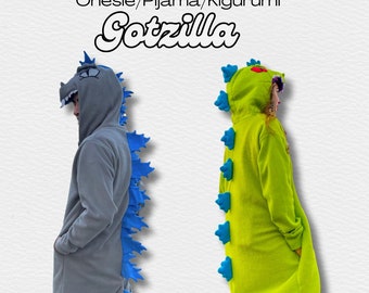 Godzilla or Green Dinosaur Kigurumi, cosplay , dinosaur pijama, costume gotzila, adult costume, big sizes Christmas Gift