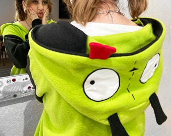Green dog Robot Kigurumi Pajamas – Ultra-Soft Fleece pajamas for Loungewear, Cosplay and Sleepwear | Fun Cartoon and Character Design