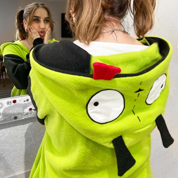 Green Robot Dog Kigurumi Pajamas – Ultra-Soft Fleece Cosplay, couple pijama, family pijama, gift