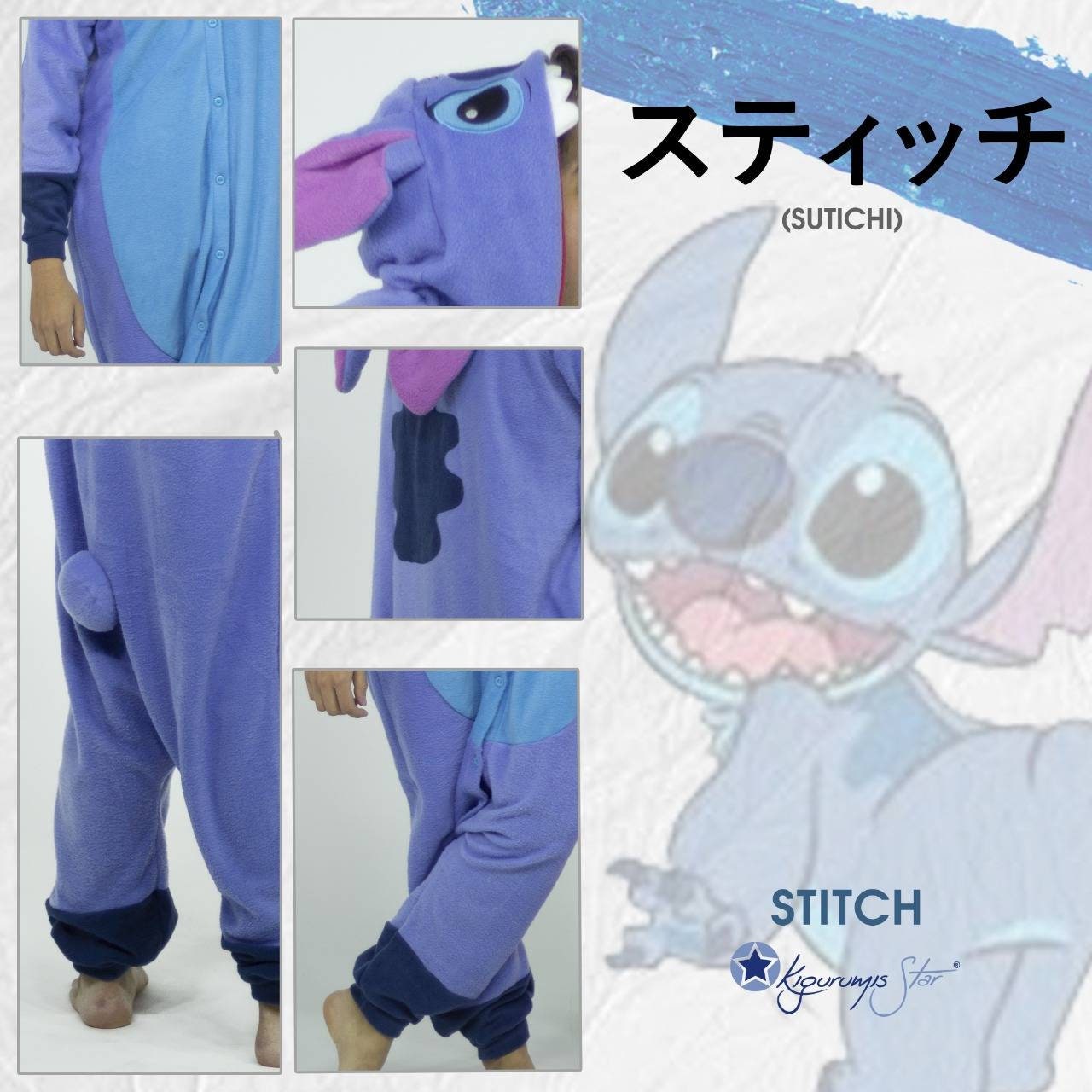 Kigurumi Stitch Bordado Plush Pijama Disfraz Stock - $ 1.400,00 en