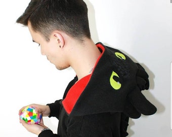 Black Dragon pajama Kigurumi – Soft Thermal Fleece Costume with Tail & Ears, black Dragon cosplay , couple match pajamas