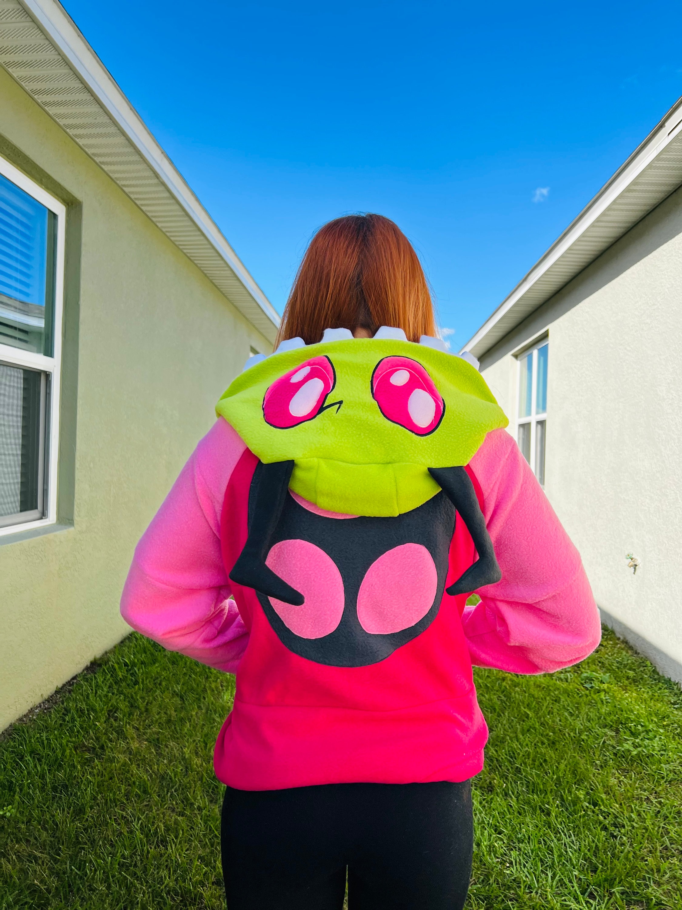 Handmade Alien Cartoon Hoodie – Embroidered Unisex Zip-up Jacket, Retro ...