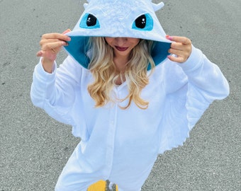 Weißer Drachen Pyjama Kigurumi, Cosplay Pyjama, Paar Pijama, Familien Pijama, Weihnachtsgeschenk 2025