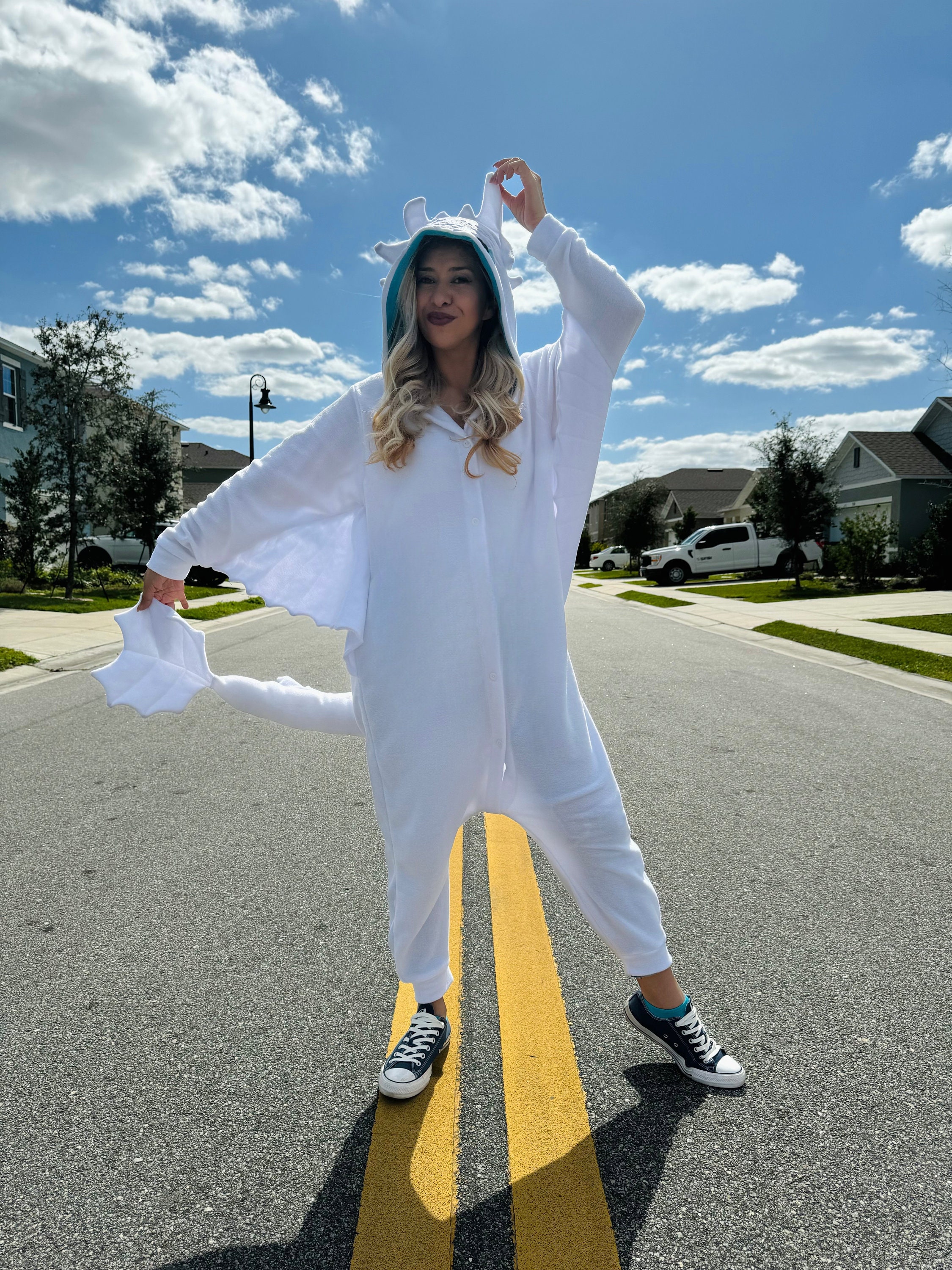 White Dragon Pajama Kigurumi, Cosplay Pajamas, Couple Pijama