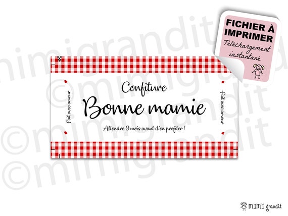 Annonce Grossesse Future Mamie Etiquette Confiture A Imprimer Etsy