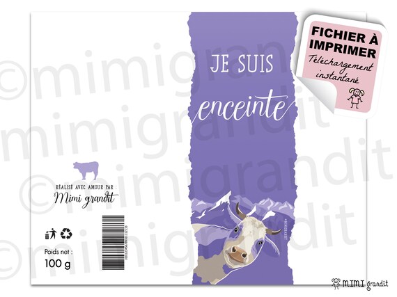 Etiquette Tablette Chocolat Annonce Grossesse A Imprimer Etsy