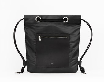 Convertible Tote Bag in Black, Convertible Backpack Purse, Hipster Backpack, Black Gym Backpack, Everyday Backpack, Lightweight Backpack