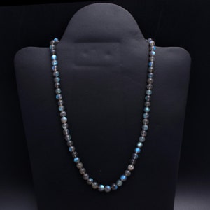 Natural Blue labradorite Beads Necklace. Necklace-Healing Meditation Tassel Necklace Gift