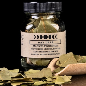 BAY LEAF - Witchcraft Spell Herb Jar For Spellwork - Apothecary Curio