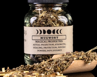 MUGWORT - Witchcraft Spell Herb Jar For Spellwork - Apothecary Curio