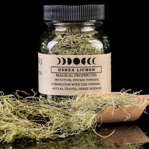 USNEA LICHEN - Witchcraft Spell Herb Jar For Spellwork - Apothecary Curio