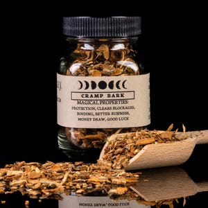 CRAMP BARK - Witchcraft Spell Herb Jar For Spellwork - Apothecary Curio