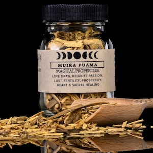 MUIRA PUAMA BARK - Witchcraft Spell Herb Jar For Spellwork - Apothecary Curio