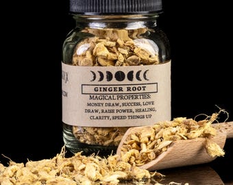 RAIZ DE GENGIBRE - Pote de Ervas para Feitiços e Magia - Objeto de Coleção de Boticário