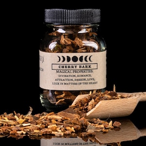 CHERRY BARK - Witchcraft Spell Herb Jar For Spellwork - Apothecary Curio
