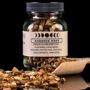 BURDOCK ROOT - Witchcraft Spell Herb Jar For Spellwork - Apothecary Curio