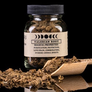 VALERIAN ROOT - Witchcraft Spell Herb Jar For Spellwork - Apothecary Curio