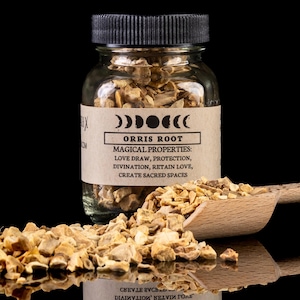 ORRIS ROOT - Witchcraft Spell Herb Jar For Spellwork - Apothecary Curio