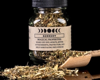 BONESET - Witchcraft Spell Herb Jar For Spellwork - Apothecary Curio