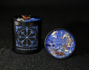 PROTECTION Against POVERTY King Solomon 7th Pentacle of Jupiter Candle Kit With Instructions